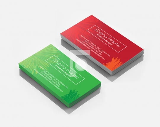 Free Red / Green Freelance Designer Business Card Template for I
