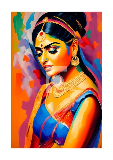 Free Vector Download Beautiful Indian Traditional Woman Colorful