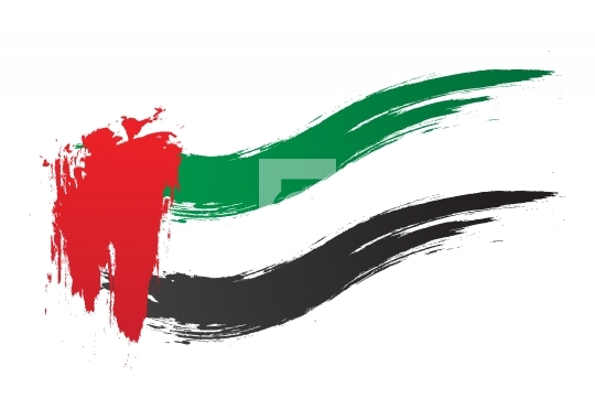 Free Vector UAE Flag Vector Brush Strokes - United Arab Emirates