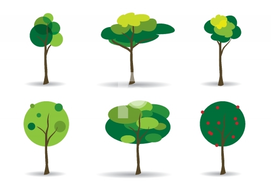 Green Trees Vector Illustration