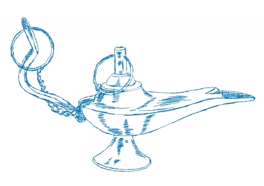 Hand Drawn Aladdin_qt_s Lamp - Vector Illustration