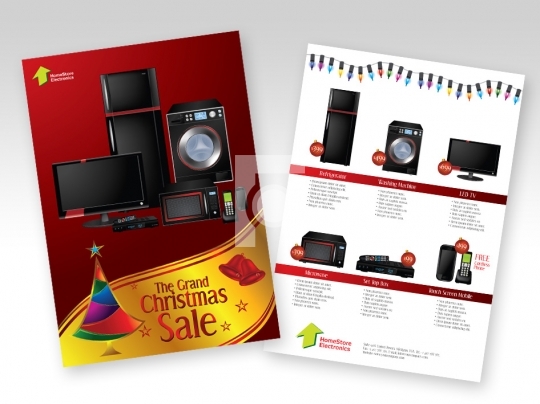 Home Appliances Christmas Sale Print Ready Template A4 Size