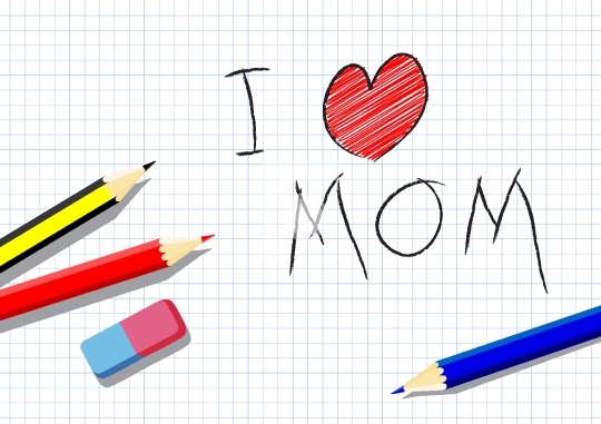 I love mother, drawing by a child
