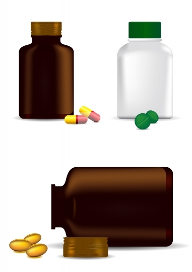 Medicine bottles, capsules and pills
