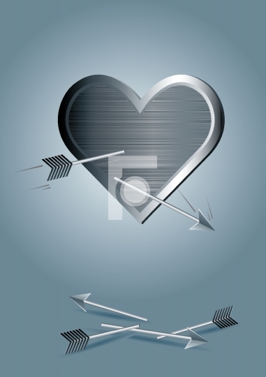 metal heart with broken arrows