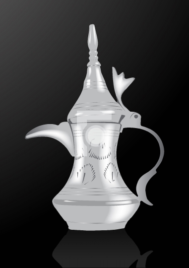 Middle Eastern Arabic Coffee Pot - Vector Illustration