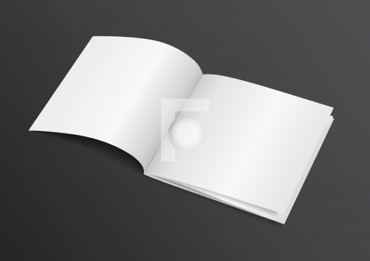 Open White Blank Brochure Magazine for Mock up - Vector Illustra