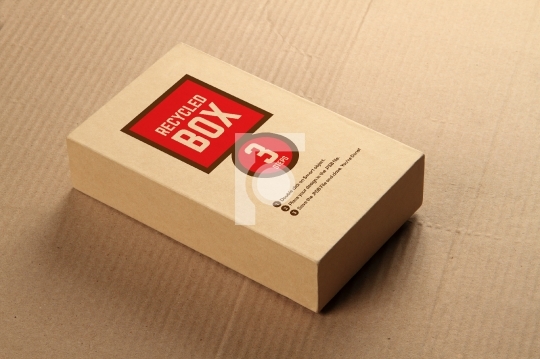 Recycled Card Board Box Mockup - Place your design with transpar