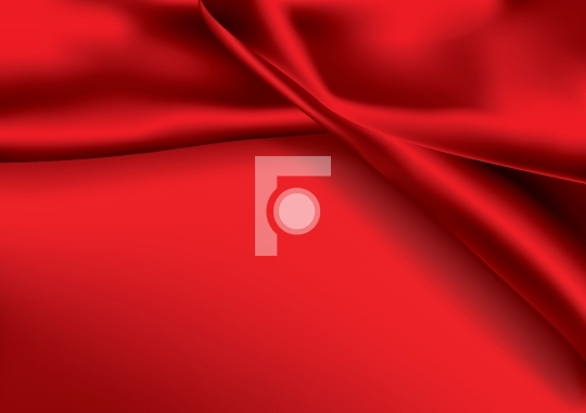 Red colored satin fabric background - Vector Illustration
