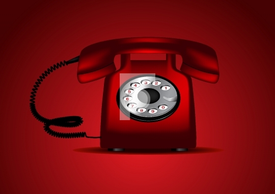 Red retro telephone Vector Illustration
