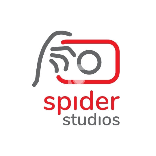 Spider Studios Free Photography Camera in Hand Logo - Vector Fil