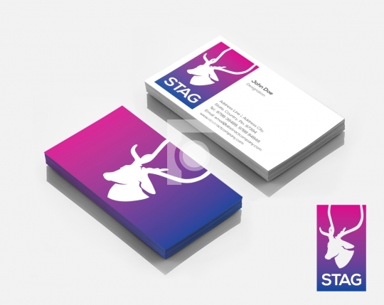 Stag Deer Animal Logo Design & Business Card Template for Startu