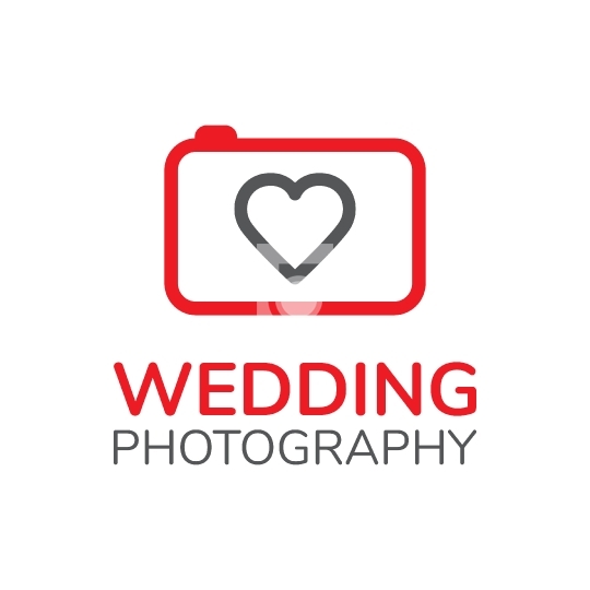 Wedding Photography Logo Free to Use Camera Heart - Vector Forma