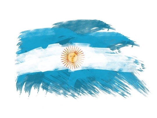 argentina flag in brush strokes