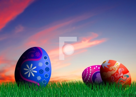 Colorful Easter eggs illustration