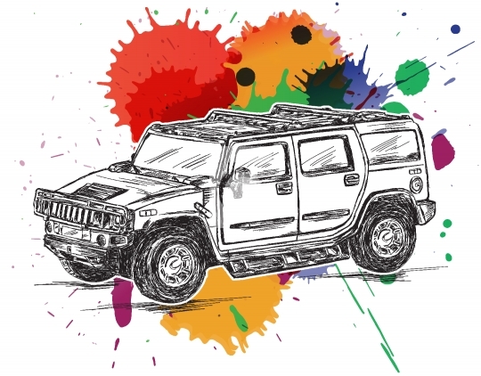 4x4 Colorful Sports Utility Vehicle SUV Vector Stock