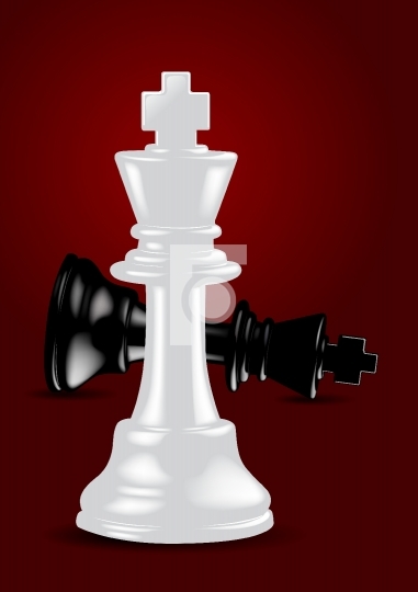 Chess White King - Winner - Vector Illustration
