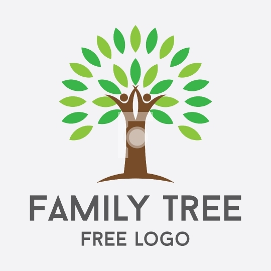 Couple Family Tree Readymade Free Logo Stock Vector