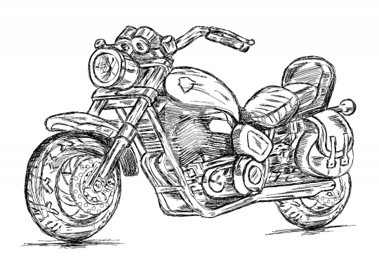 Detailed Motor Cycle Bike Vector EPS Illustration