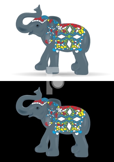 Ornamental Elephant Vector Illustration